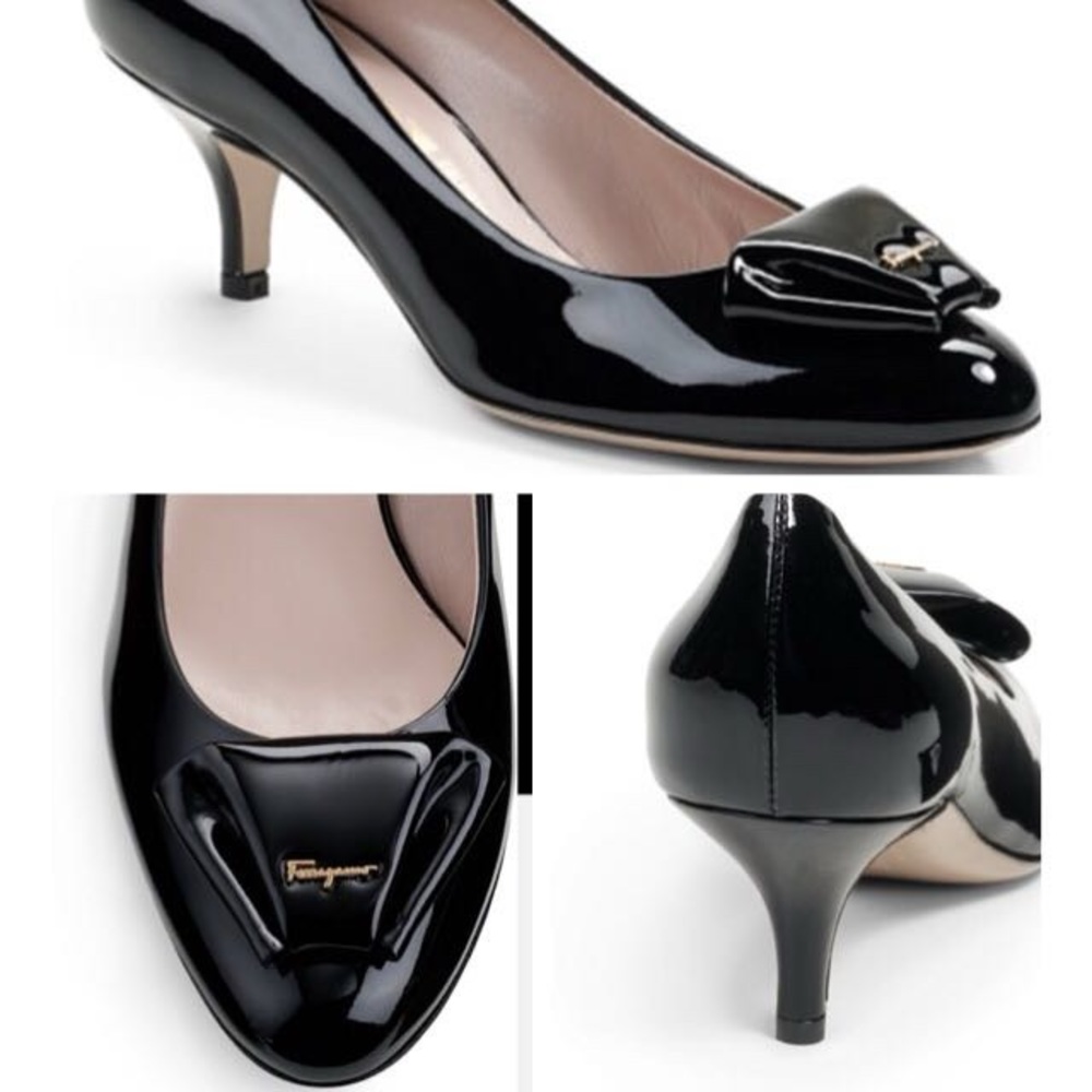 EUC Salvation Ferragamo Cassidy Patent Pumps with box and dust bag